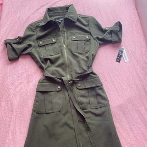 Olive green cute classy dress